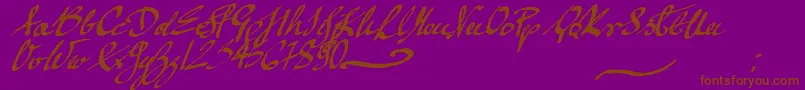 mickey script Font – Brown Fonts on Purple Background