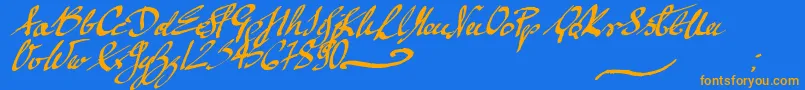 Fonte mickey script – fontes laranjas em um fundo azul
