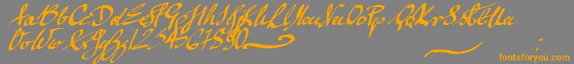 Police mickey script – polices orange sur fond gris