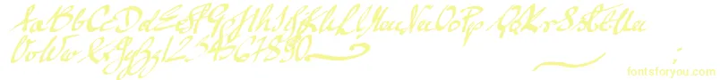 mickey script Font – Yellow Fonts on White Background