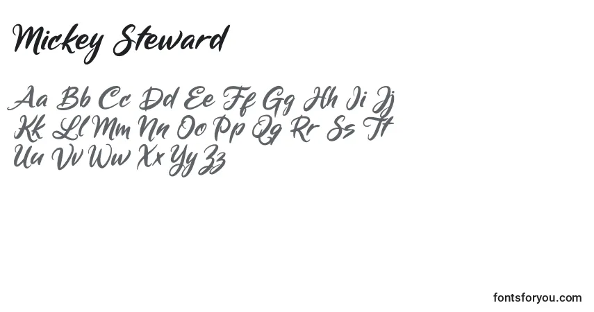 Czcionka Mickey Steward – alfabet, cyfry, specjalne znaki