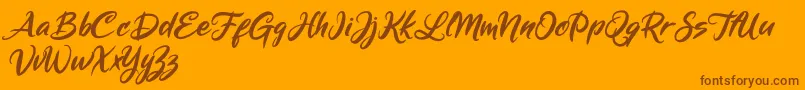 Mickey Steward Font – Brown Fonts on Orange Background