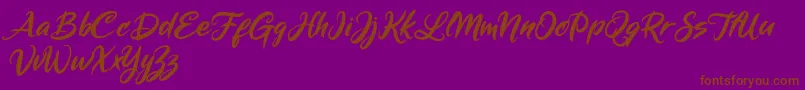 Fonte Mickey Steward – fontes marrons em um fundo roxo