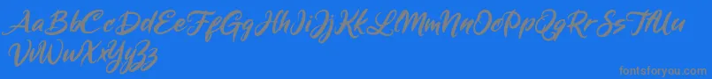 Mickey Steward Font – Gray Fonts on Blue Background
