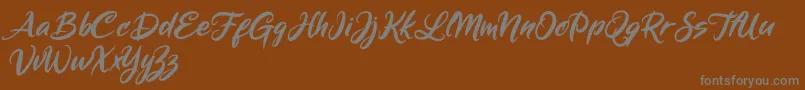Mickey Steward-Schriftart – Graue Schriften auf braunem Hintergrund