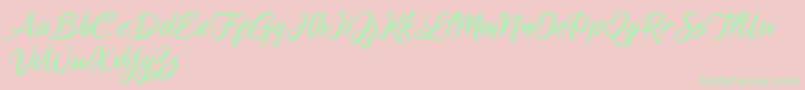 Mickey Steward Font – Green Fonts on Pink Background