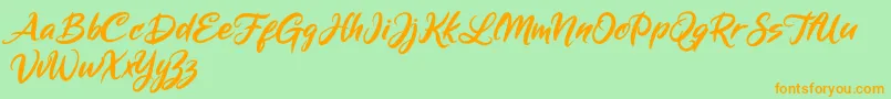 Mickey Steward Font – Orange Fonts on Green Background