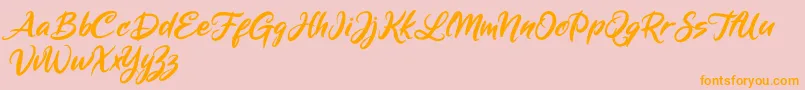 Mickey Steward Font – Orange Fonts on Pink Background