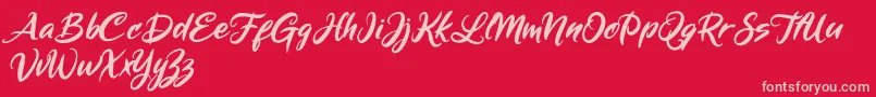 Fonte Mickey Steward – fontes rosa em um fundo vermelho
