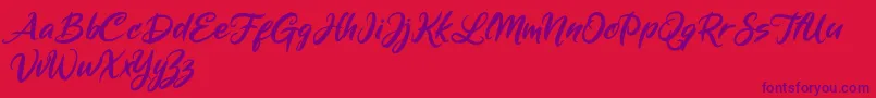 Mickey Steward Font – Purple Fonts on Red Background