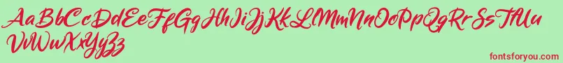 Mickey Steward Font – Red Fonts on Green Background