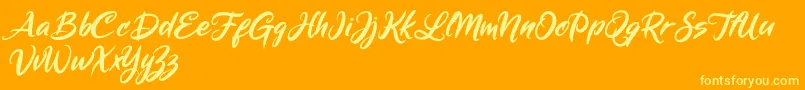 Mickey Steward Font – Yellow Fonts on Orange Background