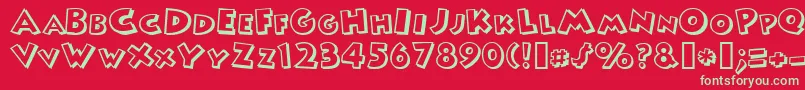 フォントMICKEY – 赤い背景に緑の文字
