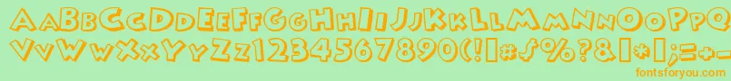 MICKEY Font – Orange Fonts on Green Background