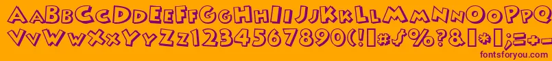 MICKEY Font – Purple Fonts on Orange Background