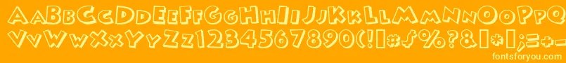 MICKEY Font – Yellow Fonts on Orange Background