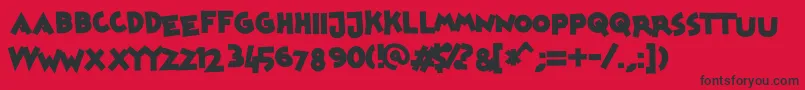 mickeykw Font – Black Fonts on Red Background