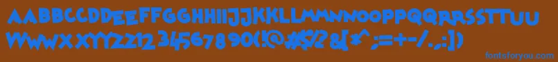 mickeykw Font – Blue Fonts on Brown Background