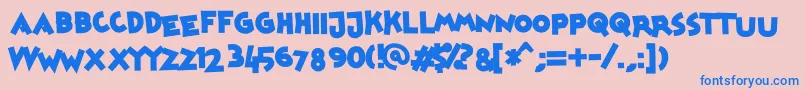 mickeykw Font – Blue Fonts on Pink Background