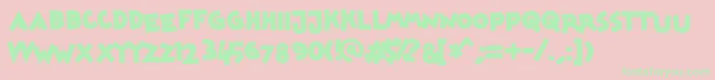 mickeykw Font – Green Fonts on Pink Background