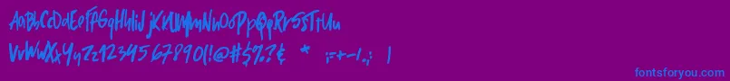 Micks Font – Blue Fonts on Purple Background