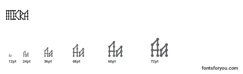Größen der Schriftart MICRA    (134298)