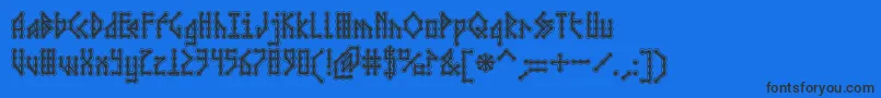 フォントMICRCA   – 黒い文字の青い背景