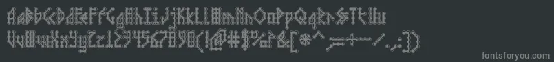 フォントMICRCA   – 黒い背景に灰色の文字