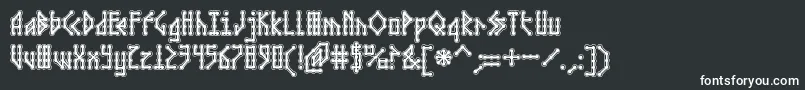 MICRCA  -Schriftart – Weiße Schriften auf schwarzem Hintergrund