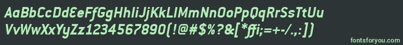フォントConduititcTtBolditalic – 黒い背景に緑の文字