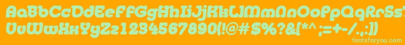 Janis Font – Green Fonts on Orange Background