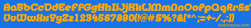 Janis Font – Orange Fonts on Blue Background