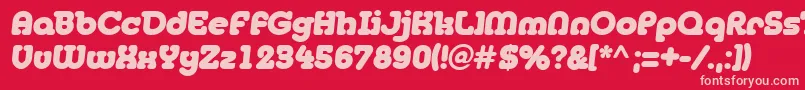 Janis Font – Pink Fonts on Red Background