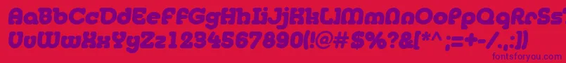 Police Janis – polices violettes sur fond rouge