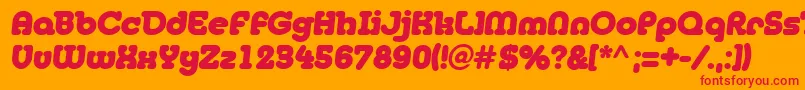 Czcionka Janis – czerwone czcionki na pomarańczowym tle