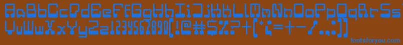 microchip regular Font – Blue Fonts on Brown Background