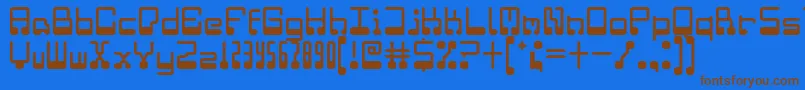 microchip regular Font – Brown Fonts on Blue Background