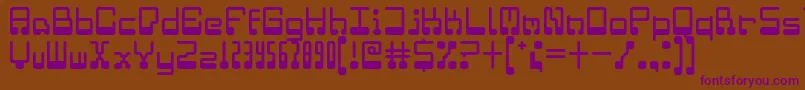 microchip regular Font – Purple Fonts on Brown Background