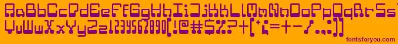 microchip regular Font – Purple Fonts on Orange Background