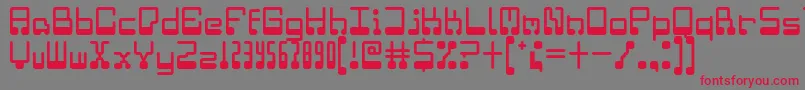 microchip regular Font – Red Fonts on Gray Background