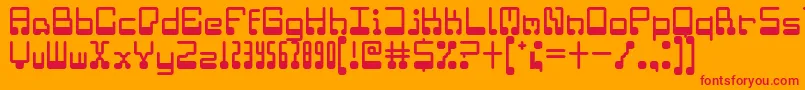 microchip regular Font – Red Fonts on Orange Background
