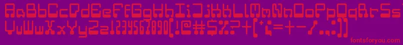 microchip regular Font – Red Fonts on Purple Background