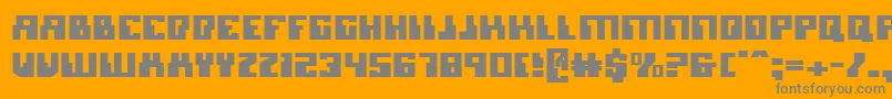 micronian Font – Gray Fonts on Orange Background