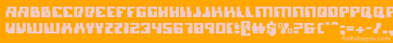 micronian Font – Pink Fonts on Orange Background