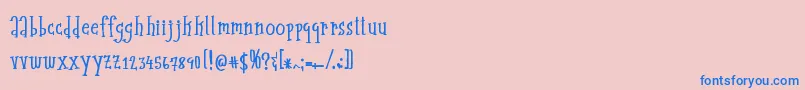 midcentury Font – Blue Fonts on Pink Background