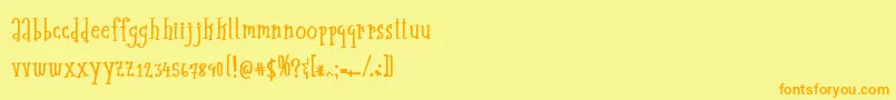 midcentury Font – Orange Fonts on Yellow Background