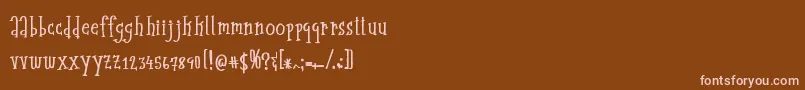 midcentury-Schriftart – Rosa Schriften auf braunem Hintergrund