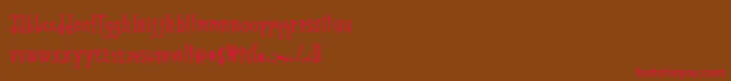 midcentury Font – Red Fonts on Brown Background