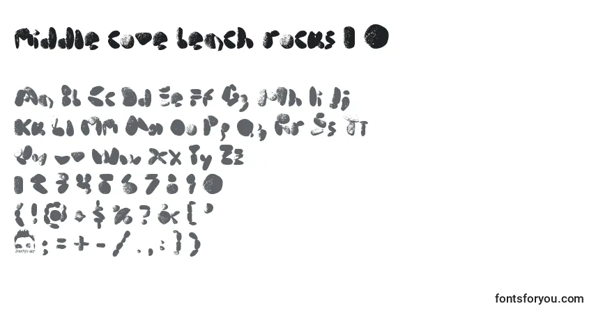 A fonte Middle cove beach rocks 1 0 – alfabeto, números, caracteres especiais