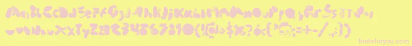 middle cove beach rocks 1 0 Font – Pink Fonts on Yellow Background